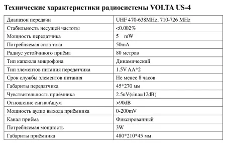 VOLTA US-4 (716.90/629.40/614.15/524.00)
