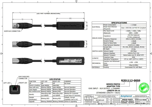 Amphenol RJD1112-0050 Amphenol RJD1112-0050