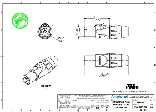 AMPHENOL HP-3-F AMPHENOL HP-3-F